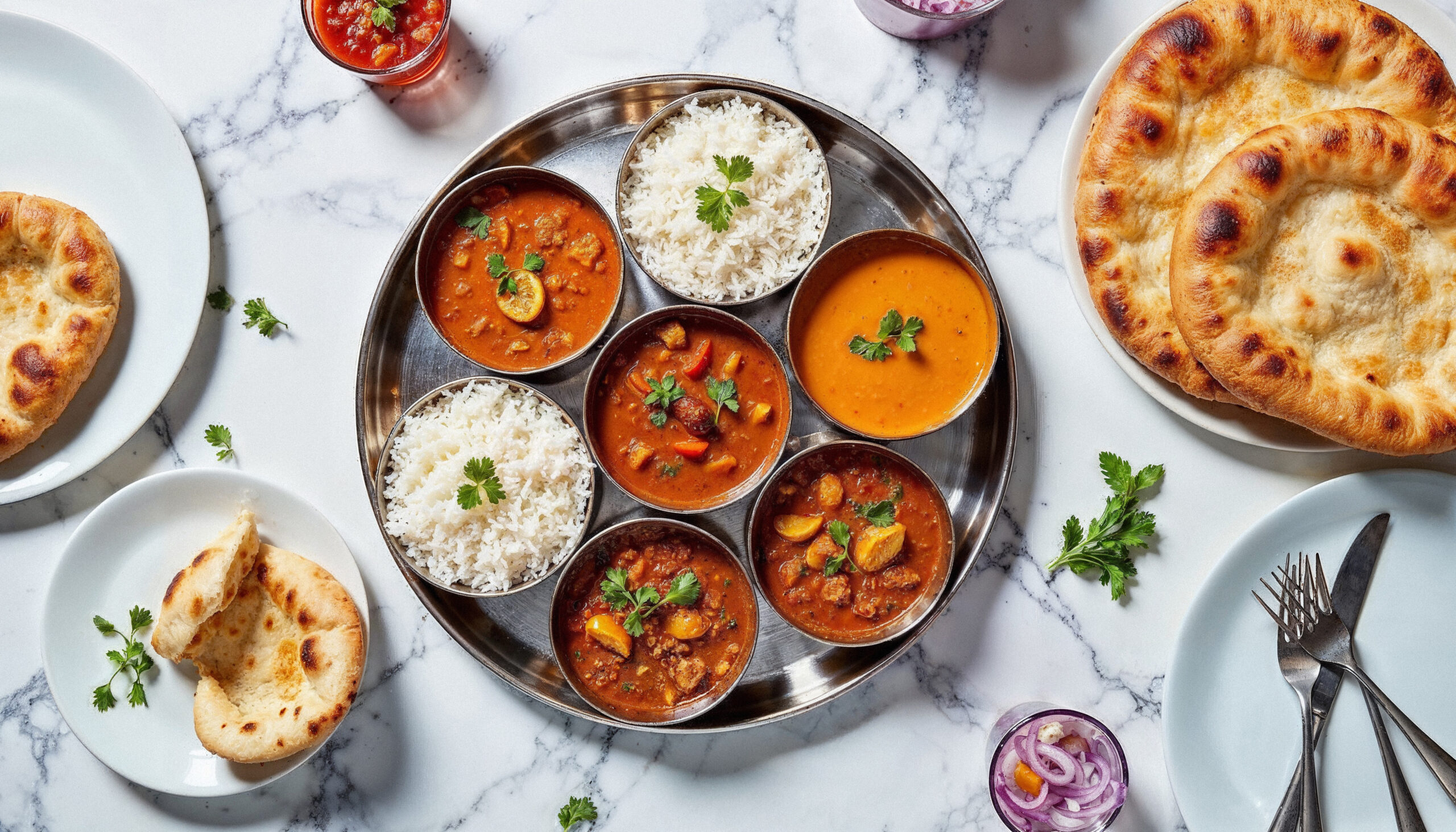 delicious-indian-thali-with-naan-bread-rice